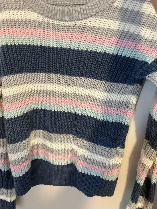 SO Striped Crewneck Sweater - Navy, Cream, Pink, Mint - Picture 4 of 4